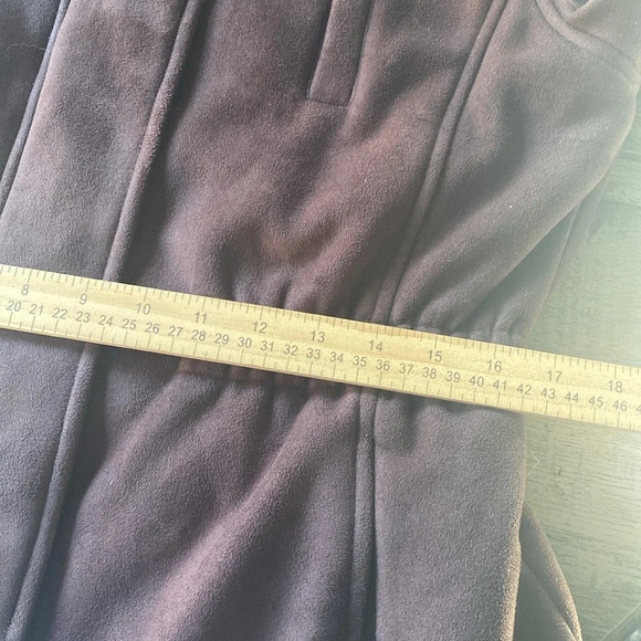 Calvin Klein Hooded Winter‎ Jacket Faux Suede Brown Women's X-Small Y2K - Picture 9 of 10